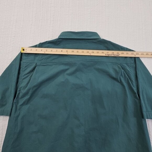 Americaware Shirt Men's 3XLT Green Short Sleeve Stretch Flap Pockets EUC LN - Picture 11 of 14
